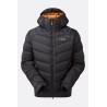 Chaqueta de plumón cálida y compacta para senderismo y montañismo en invierno.