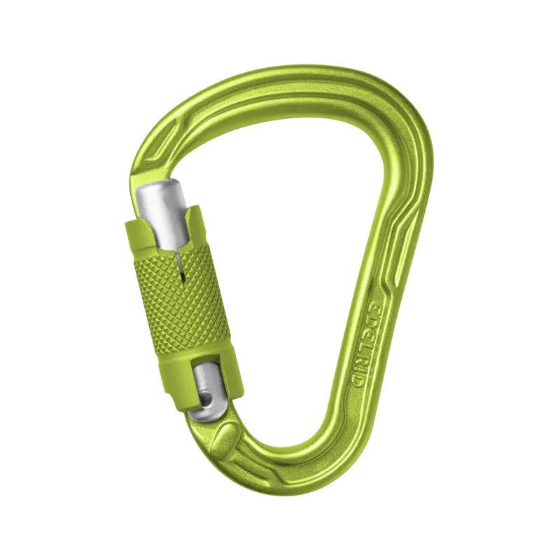 Mosquetón HMS muy compacto y ligero. Ideal para escalada alpina.
