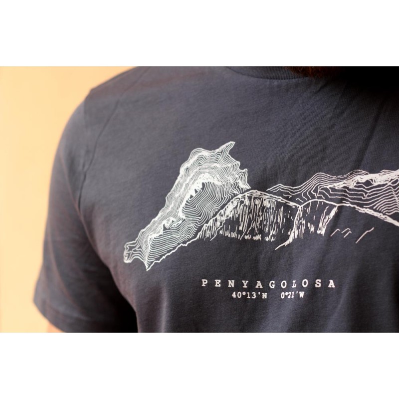Camiseta unisex del Penyagolosa: Inspirado en el Mapa Topográfico y la Silueta de la Montaña
