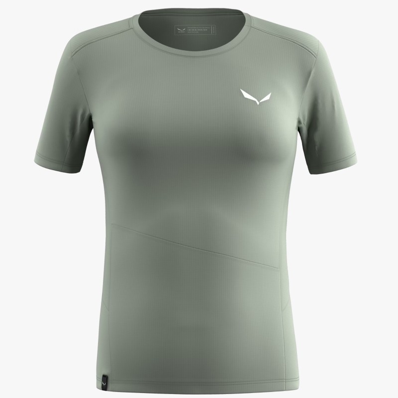Camiseta de manga corta ligera y de secado rápido para mujer para senderismo y trekking alpino en verano.