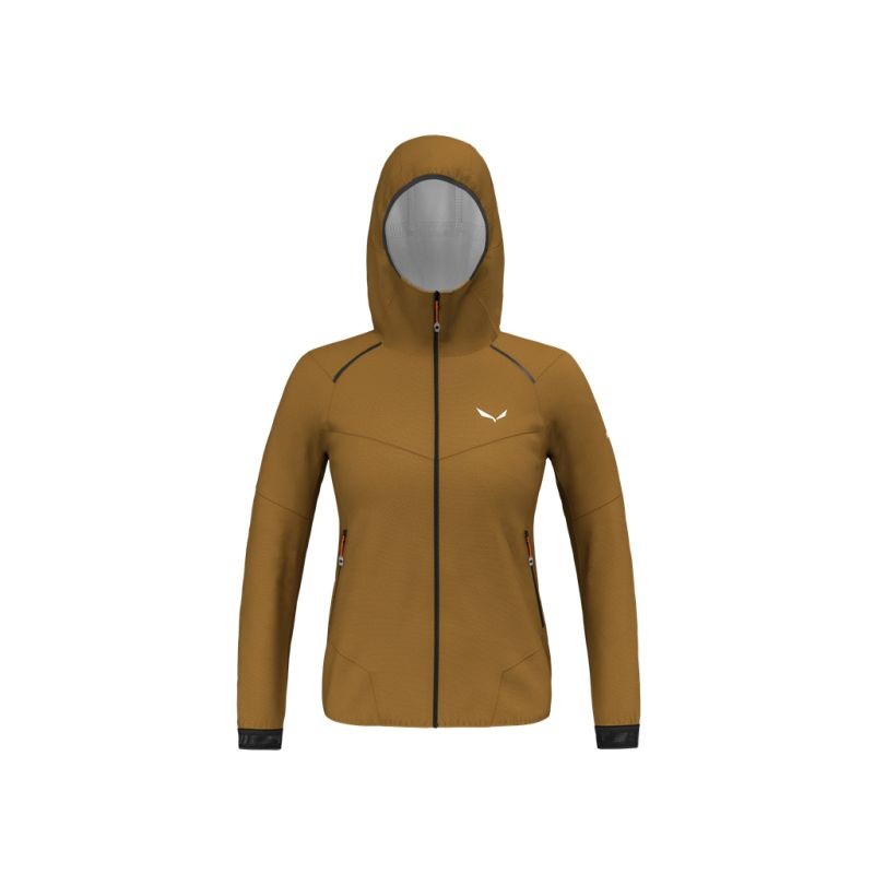 Chaqueta extremadamente ligera, técnica e impermeable para mujer con revestimiento DWR sin PFC.